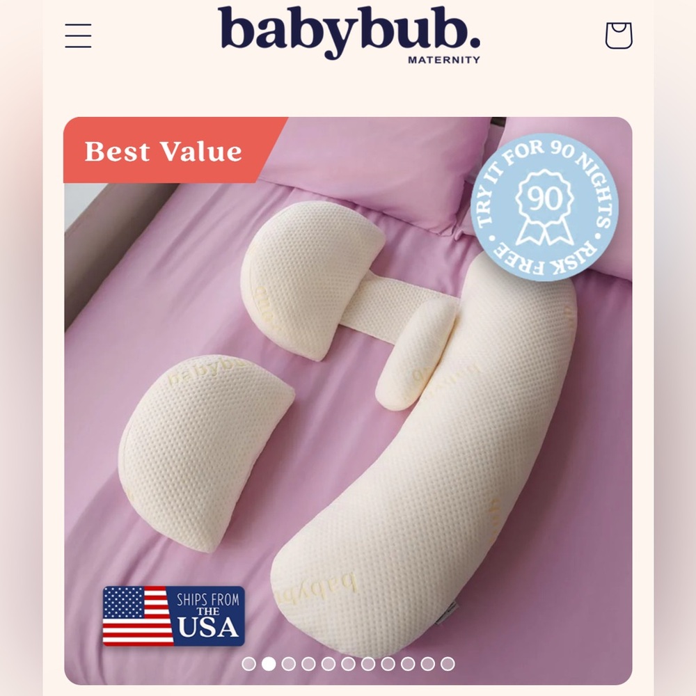 Babybub Blissful Sleep Bundle Maternity Pillow Set, EUC